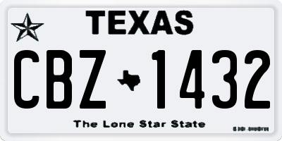TX license plate CBZ1432