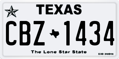 TX license plate CBZ1434