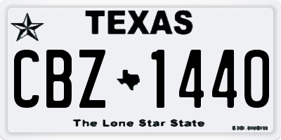 TX license plate CBZ1440