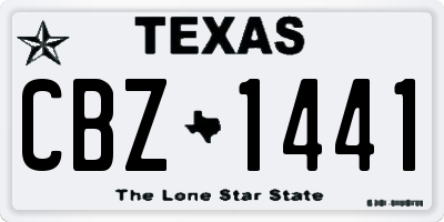 TX license plate CBZ1441