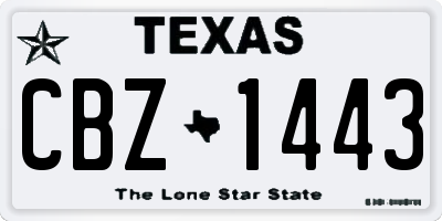 TX license plate CBZ1443