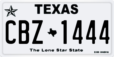 TX license plate CBZ1444