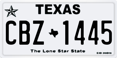 TX license plate CBZ1445