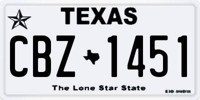 TX license plate CBZ1451