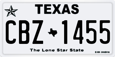 TX license plate CBZ1455