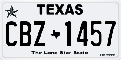 TX license plate CBZ1457