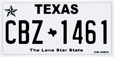 TX license plate CBZ1461
