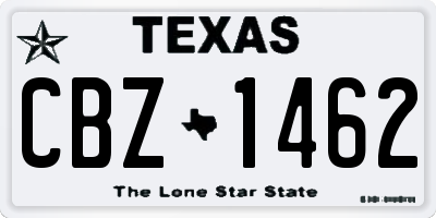 TX license plate CBZ1462
