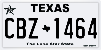 TX license plate CBZ1464