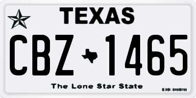 TX license plate CBZ1465