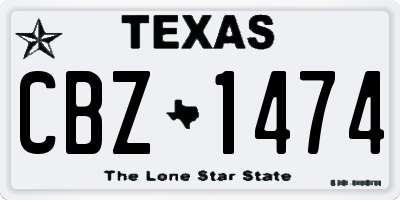 TX license plate CBZ1474