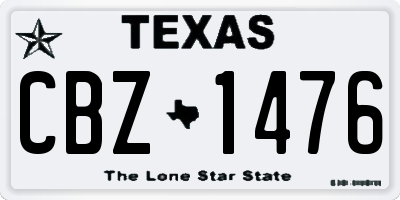 TX license plate CBZ1476