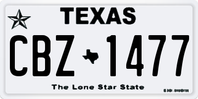 TX license plate CBZ1477