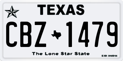 TX license plate CBZ1479