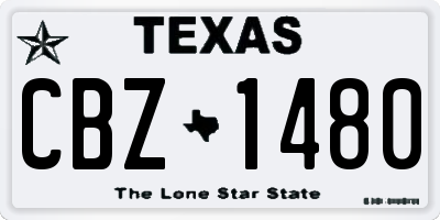 TX license plate CBZ1480