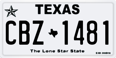 TX license plate CBZ1481