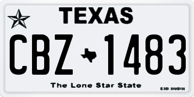 TX license plate CBZ1483