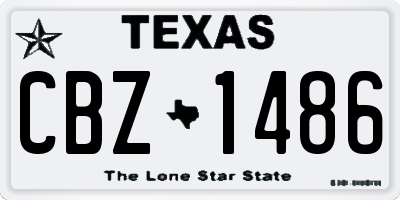 TX license plate CBZ1486
