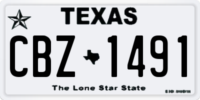 TX license plate CBZ1491
