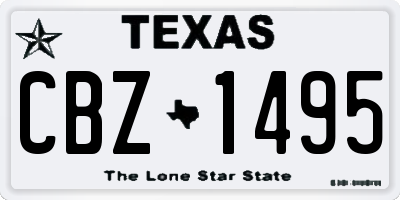TX license plate CBZ1495