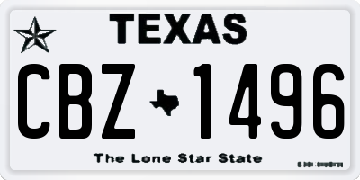 TX license plate CBZ1496