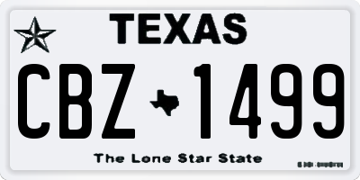 TX license plate CBZ1499