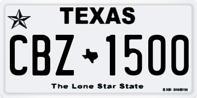TX license plate CBZ1500