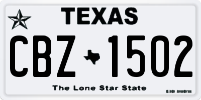 TX license plate CBZ1502