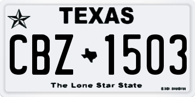 TX license plate CBZ1503