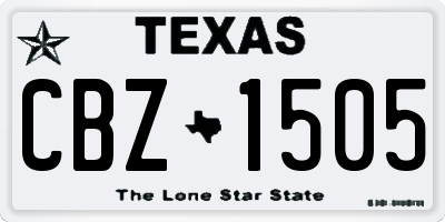 TX license plate CBZ1505