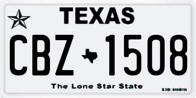 TX license plate CBZ1508
