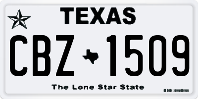 TX license plate CBZ1509