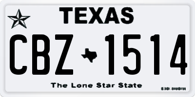 TX license plate CBZ1514