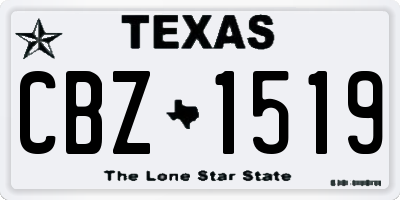TX license plate CBZ1519