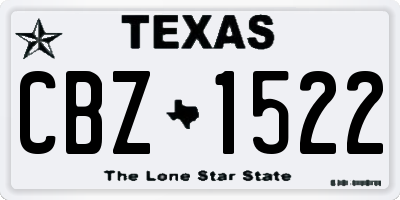 TX license plate CBZ1522