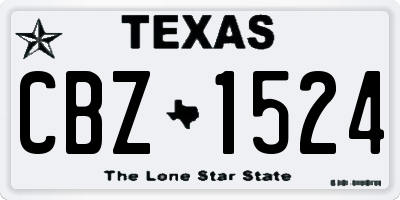 TX license plate CBZ1524