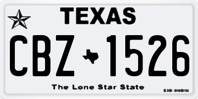 TX license plate CBZ1526