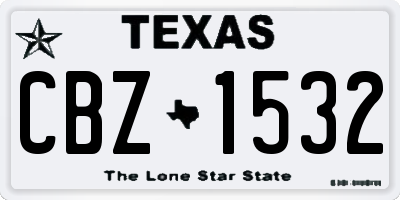 TX license plate CBZ1532