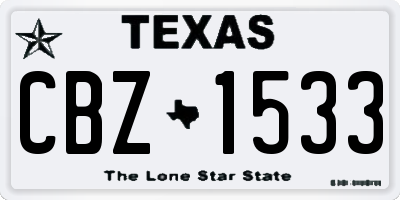 TX license plate CBZ1533