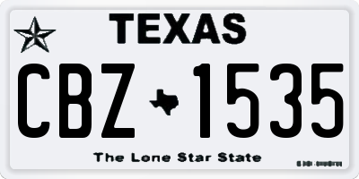 TX license plate CBZ1535