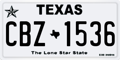 TX license plate CBZ1536