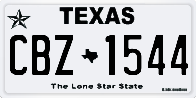 TX license plate CBZ1544
