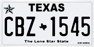 TX license plate CBZ1545