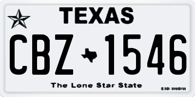 TX license plate CBZ1546