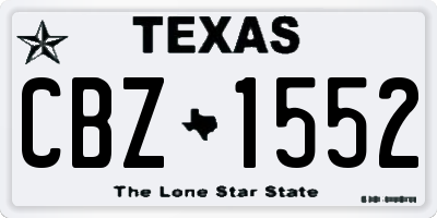 TX license plate CBZ1552
