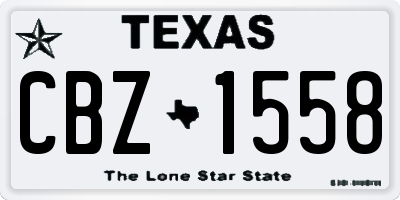 TX license plate CBZ1558