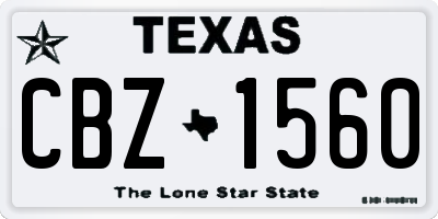 TX license plate CBZ1560