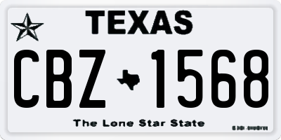 TX license plate CBZ1568