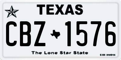 TX license plate CBZ1576