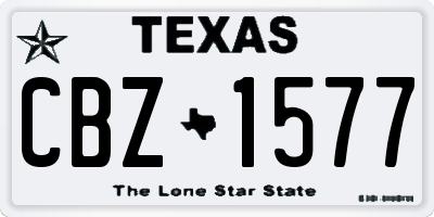 TX license plate CBZ1577